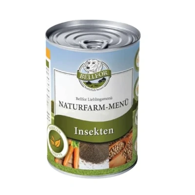 Image of Bellfor Hypoallergenic Wet Dog Food with Insect Protein Naturfarm Menü 400g. Grain Free for Sensitive Stomachs. Rich in Essential Vitamins and Minerals.