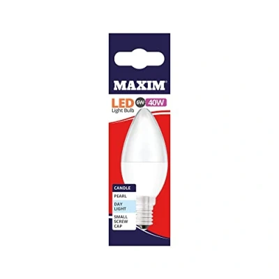 Image of Maxim LED Candle Small Edison Screw (Daylight White) 6watt (40watt) (Pack 10), 40MLCSESDL5X10