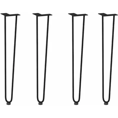 Image of vidaXL hairpin legs for Console tables Table 4 pcs Black 72 cm Solid Steel