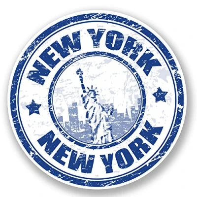 Image of 2 x 10cm New York USA Vinyl Sticker Travel Luggage Tag Laptop Car America #5948 (10cm 10cm)