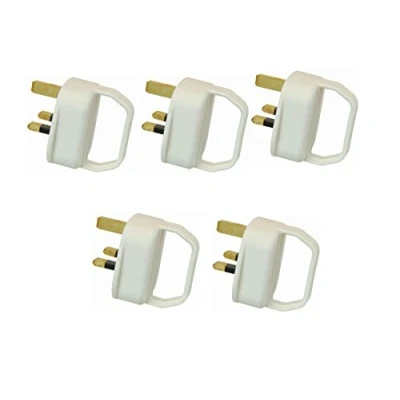 Image of Easy Pull Mains Plug Top 13amp Fused with a Handle Arthritis/Disability/weak Grip/Elderly (5, White)