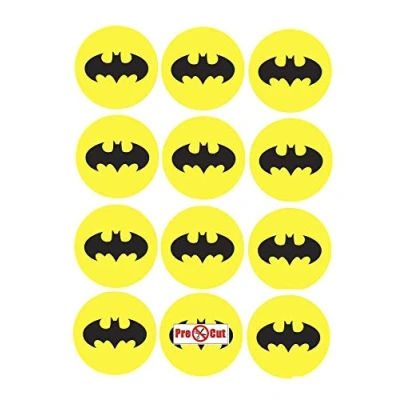 Image of 35 x Pre Cut Batman Logo Cake, Cupcake Toppers/Decorations Edible Wafer Paper