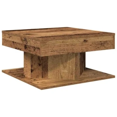Image of vidaXL 55x55x30 cm coffee table old wood engineered square modern design ideal for living room storage brown