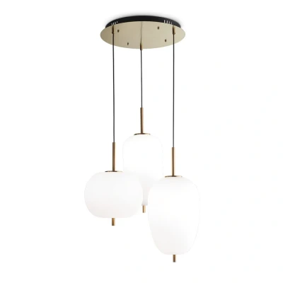 Image of Umile Integrated LED Cluster Ceiling Pendant Lamp 3 Lights White 3000K