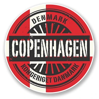 Image of 2 x 10cm Copenhagen Denmark Flag Vinyl Sticker Laptop Car Luggage Travel #6726 (10cm 10cm)
