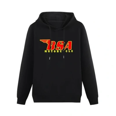 Image of Besiege Bsa Motorcycle Racing Hoodies Pullover Hoody Black Sweatershirt L
