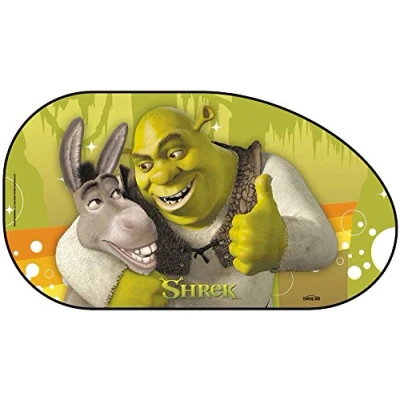 Image of Disney 13101 2 Trapezium Side Window Shade for Car, 67 x 37 cm, Shrek Design