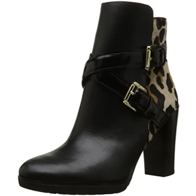 Image of Geox D RAPHAL E, Women’s Ankle Boots, Black (Black/camelc9262), 2.5 UK (35 EU)