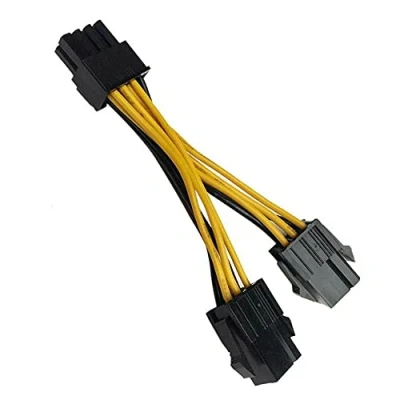 Image of Zahara PCIE VGA Graphics Card Power Cable for NVIDIA Dual 6 Pin Female to 8 Male