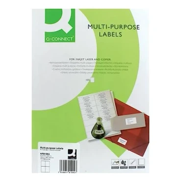 Image of Q Connect Multipurpose Copier Labels 105x148mm 4 Per Sheet White (Pack of 400) KF01004