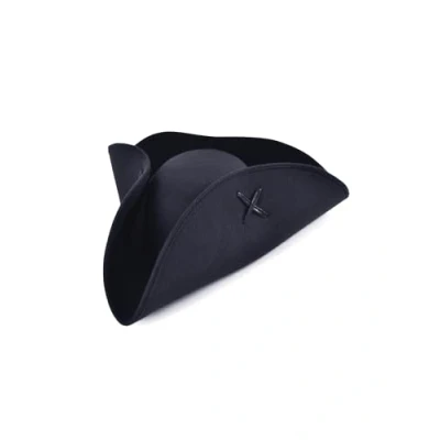 Image of Bristol Novelty BH653 Pirate Tricorn Wool Felt 1 Piece Black One Size Adult Hat, Unisex