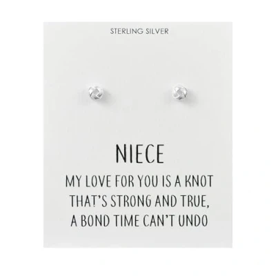 Image of Philip Jones Sterling Silver Niece Quote Knot Earrings