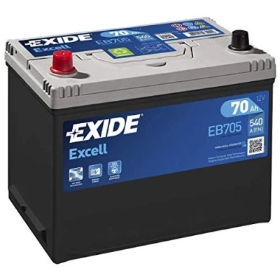 Image of EXIDE EB705 Excell 12V 70Ah 540A High Performance Car Battery 3 Years Warranty (Please Check Size Before Buying)