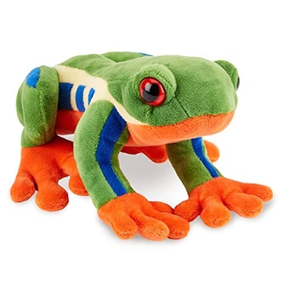 Image of Zappi Co Plush Children&#039;s Stuffed Soft Cuddly Toy Part of Safari Animals Collection, Perfect for Kids (19cm Depth)(Tree Frog)