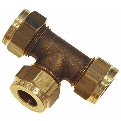 Image of WADE 1/4&quot; OD Equal TEE Tees (Brass Compression Fittings, Imperial)