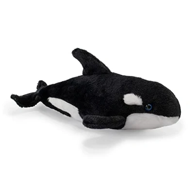 Image of Zappi Co Plush Children&#039;s Stuffed Soft Cuddly Toy Part of Safari Animals Collection, Perfect for Kids (23cm Length) (Orca Whale)