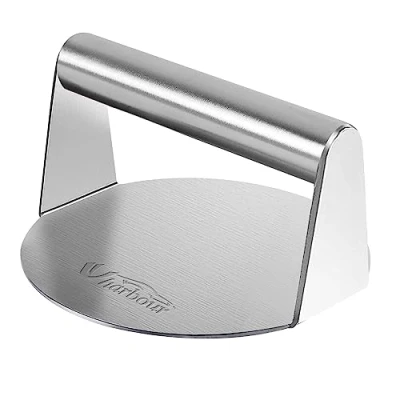 Image of UHARBOUR Smash Burger Press, 14.4cm/5.6inch Stainless Steel Smasher for BBQ, Grill, Steak, Bacon, Toast…