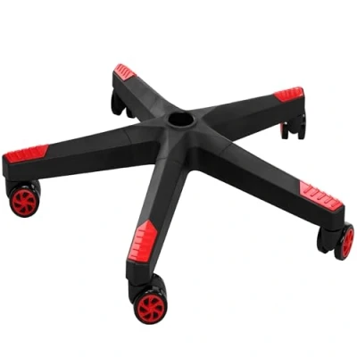 Image of Frassie 28 inch Nylon Gaming Chair Base Replacement with 5 Casters, Heavy Duty Office Part (Red)