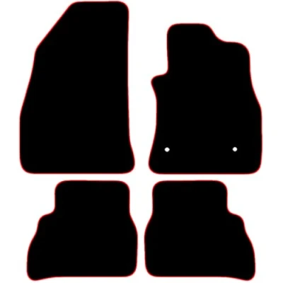 Image of Carsio Carpet Car Mats For Fiat Doblo 2010+ Onwards Tailored Fit Floor Mat Set Complete Accessory Black Custom Fitted All Weather, Anti Slip Backing &amp; Red Trim