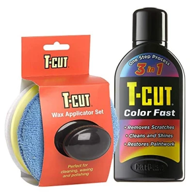 Image of T Cut Color Fast Black Scratch Remover, Paintwork Restorer, Car Polish, 500 ml plus Wax Applicator Set with Handle