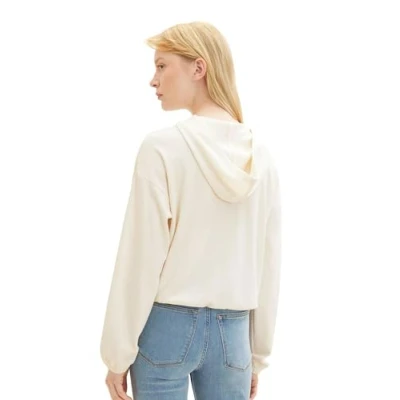 Image of TOM TAILOR Denim Women&#039;s 1038369 Long Sleeved Hoodie, 10348 gardenia White, L