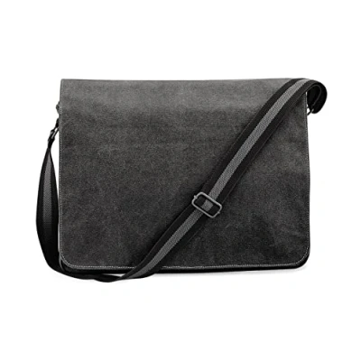 Image of Quadra Vintage canvas despatch bag Black
