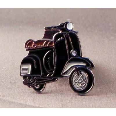 Image of Metal Enamel Pin Badge Brooch Vespa in Black