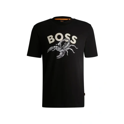 Image of BOSS FISH Print Tshirt, Men&#039;s, Size: Small, Black
