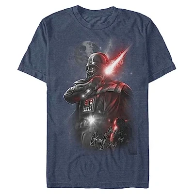 Image of Star Wars Young Men&#039;s Dark Lord Darth Vader Graphic Shirt, Navy Heather, Large