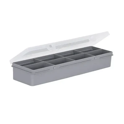 Image of Wham 4.01 29cm 8 Division Plastic Organiser Box Soft Grey