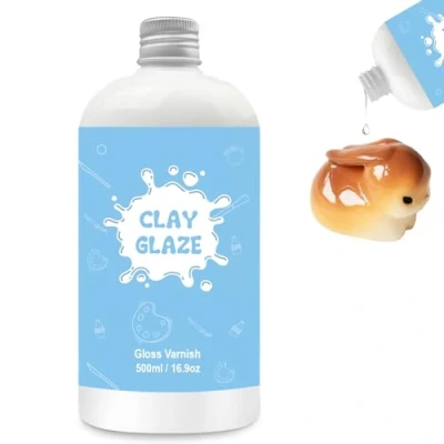 Image of 500ml Air Dry Clay Glaze，Air Varnish for Airdry Clay，Clay Drying Can Used to Prevent Cracking, Scratches, and Wear,It Also Having a Glossy Glaze Effect (Gloss)