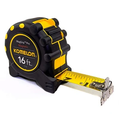 Image of Komelon 7116; 16&#039; x 1&quot; Magnetic MagGrip Pro Tape Measure, Yellow/Black, 16ft Blade
