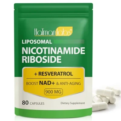Image of Liposomal NAD+ Supplement with Trans Resveratrol, NAD Nicotinamide Riboside Resveratrol 900mg for Anti Aging, Energy, Focus Gluten Free, Non GMO 80 Capsules