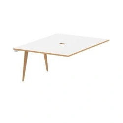 Image of Oslo 1200mm B2B Ext Kit White Top Natural Wood Edge Frame
