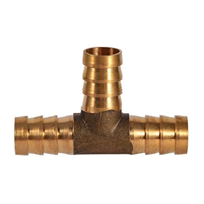 Image of Barbed T Piece Gas Hose Connector Adapter Quick Release 3 Way Joiner Fuel Line Brass for Air Water Oil(12mm)