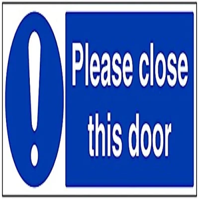 Image of V Safety Please Close This Door Sign 600mm x 200mm Self Adhesive Vinyl