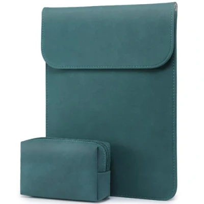 Image of HYZUO 13 Inch Laptop Sleeve Case Bag for 2024 2018 MacBook Air M3 M2 M1, 2016 Pro iPad Pro/Air M4 2024, Surface 11/10/9, XPS 13, with Carry Pouch, Dark Green