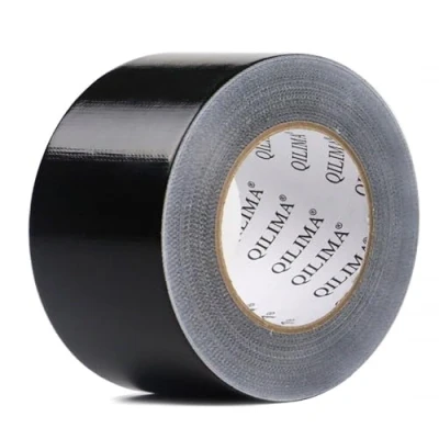 Image of QILIMA wide Black Heavy Duty Duct Tape 75MM x 55M length Waterproof Strong Adhesive Gaffer for Patching, Sealing, Securing Cables and Labelling