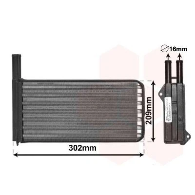 Image of 1086521, 1107449, 6183117, 91AG18B539AA, 91AG18B539AAAB Heat Exchanger VAN WEZEL 18006154 FORD: Escort 6