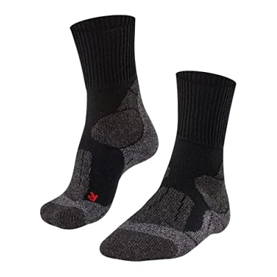 Image of FALKE Women&#039;s TK1 Adventure W SO Wool Thick Anti Blister 1 Pair Hiking Socks, Black (Black Mix 3010), 4 5
