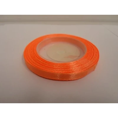 Image of 1 Roll x 6mm Satin Ribbon neon Bright Orange Minimum 13 Meters 6 mm