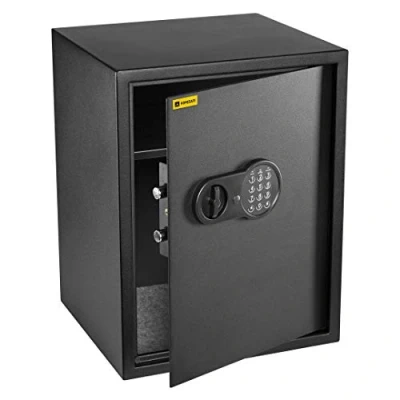 Image of Homesafe HV50E Electronic Safe, Security Box 50x35x35cm (HxWxD) for Home, Office, Hotel Business, Cash Money, Document, Jewelry, Storage 56L, Carbon Satin Black