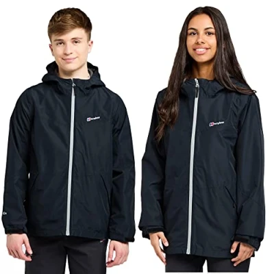 Image of Berghaus Childrens Unisex Kids&#039; Waterproof Stokesley 3 in 1 Jacket with Micro fleece Inner Black Size 11 12Y