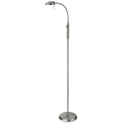 Image of Milan LED 1 Light Floor Lamp Brushed Steel