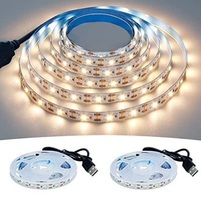 Image of GOMING 5V USB LED Strip Light Natural White 4000K Powered 4M (2pcs x 6.6ft) 240LEDs Flexible SMD2835 No Waterproof IP20 Tape Lights