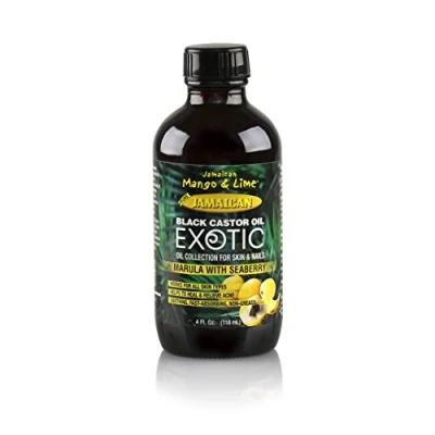 Image of Jamaican Mango &amp; Lime Black Castor oil Exotic Marula with Seaberry treatment for skin, nails and hair 118ml