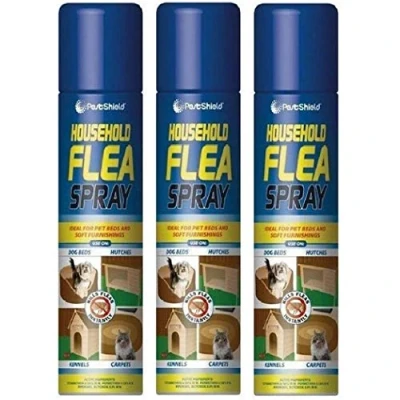 Image of 3 PACK 200ml Flea Spray/Home Animal Cats Dogs Kills Fleas Tick Protection