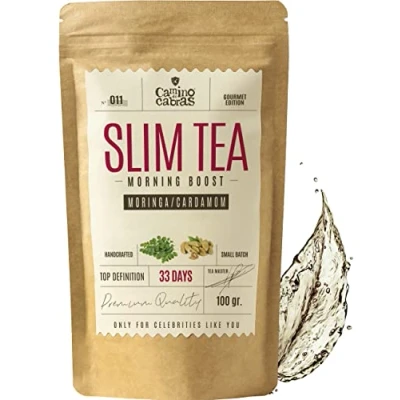 Image of SLIM Tea Morning Energy Boost Detox Cleanse Weight Loss Slimming Green Tea, Mate, Ginger, Hibiscus, Horsetail, Dandelion Guarana, Cardamom Herbal 100g