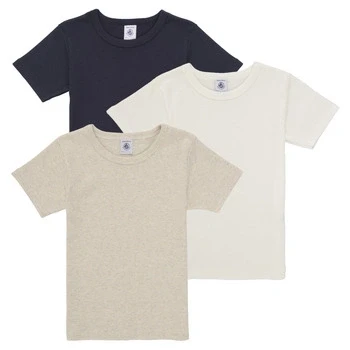 Image of Petit Bateau Junior TEE 3 PACK Unisex Undershirt for kids, Size: 6y, Black/white