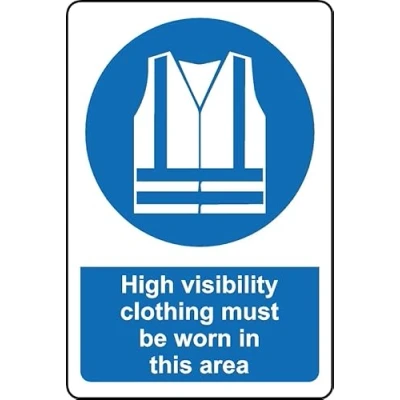 Image of High Visibility Clothing Must be Worn in This are Safety Sign 3mm Aluminium (400mm x 300mm)